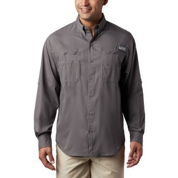 Columbia Overhemd Heren, PFG Tamiami II Long Sleeve Grijs, 03BULJHFO